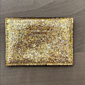 Kate Spade Slim Card Case - Gold Glitter